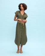 SHIRT DRESS MIDI LINEN - Image 19