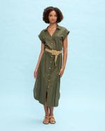 SHIRT DRESS MIDI LINEN - Image 21