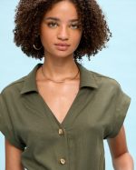 SHIRT DRESS MIDI LINEN - Image 22