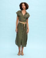 SHIRT DRESS MIDI LINEN - Image 24