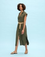 SHIRT DRESS MIDI LINEN - Image 25