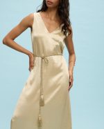 LONG DRESS SATIN RHINESTONES - Image 4
