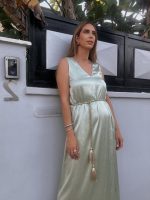 LONG DRESS SATIN RHINESTONES - Image 8
