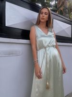 LONG DRESS SATIN RHINESTONES - Image 10