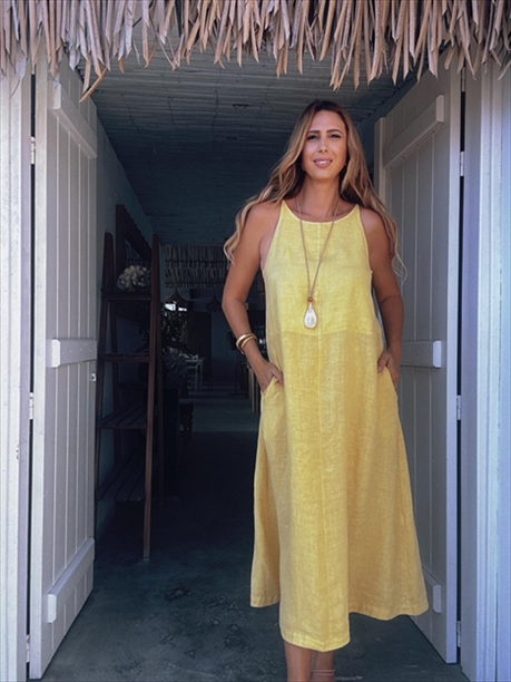 77227.jpg LONG LINEN DRESS - Image 1