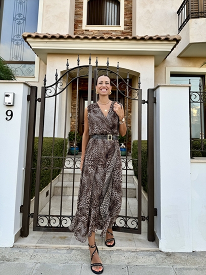 DRESS MAXI CHIFFON ANIMAL PRINT