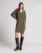 KNITTED DRESS V NECK