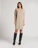 KNITTED DRESS V NECK - Image 2