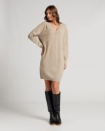 KNITTED DRESS V NECK - Image 3