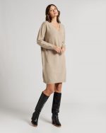 KNITTED DRESS V NECK - Image 7