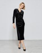 MIDI VELVET RUCHED DRESS - Image 7