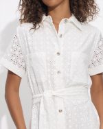 SHIRT DRESS MIDI CUTWORK - Image 3