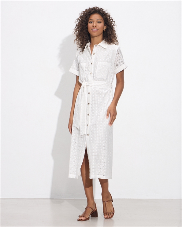 79083.jpg SHIRT DRESS MIDI CUTWORK - Image 1