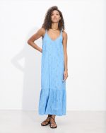 MIDI RUFFLE DRESS CUTWORK