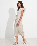 MIDI SATIN WRAP DRESS - Image 4