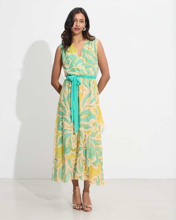 79099A.jpg LONG CHIFFON DRESS PRINTED - Image 1