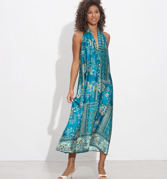 MIDI DRESS SATIN PRINTED