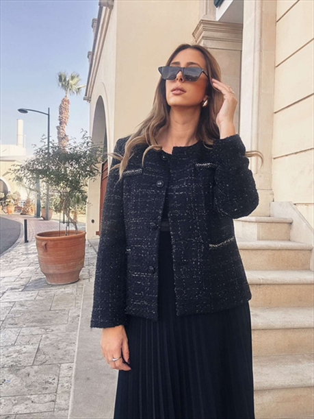 88029.jpg TWEED JACKET COLLARLESS - Image 1