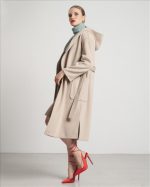 HOODED BELTED LONG COAT - Image 3