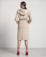 HOODED BELTED LONG COAT - Image 4