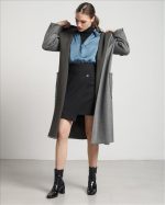 HOODED BELTED LONG COAT - Image 8