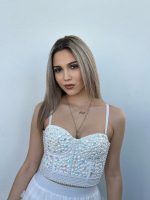 BUSTIER TOP BEADED RHINESTONES