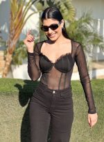 BODYSUIT TULLE LONG SLEEVE