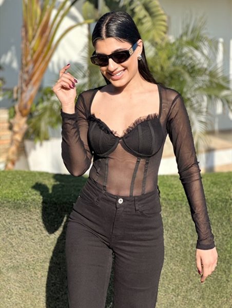 BODYSUIT TULLE LONG SLEEVE