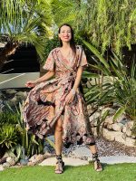 MIDI WRAP DRESS PRINTED