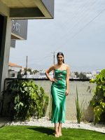 MIDI DRESS SATIN STRAPLESS - Image 6