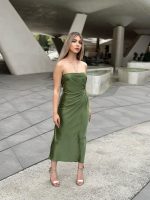 MIDI STRAPLESS DRESS - Image 2