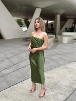 MIDI STRAPLESS DRESS - Image 3