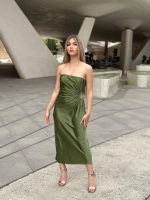 MIDI STRAPLESS DRESS - Image 4
