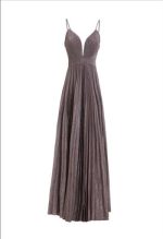 MAXI DRESS PLEATED GLITER
