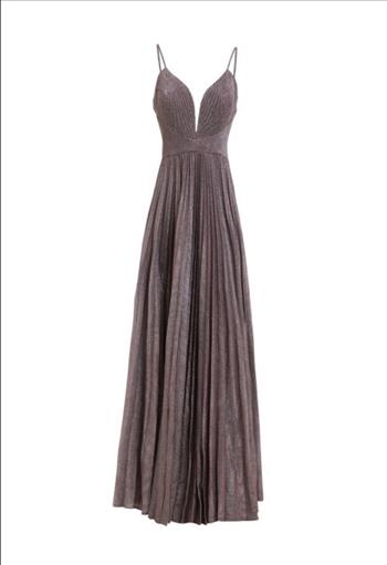 DP1322S.jpg MAXI DRESS PLEATED GLITER - Image 1