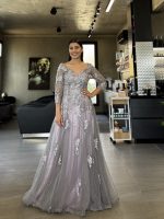 MAXI TULLE DRESS 3D FLOWER