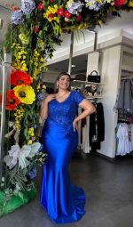 DRESS MAXI SATIN LACE BUST - Image 2