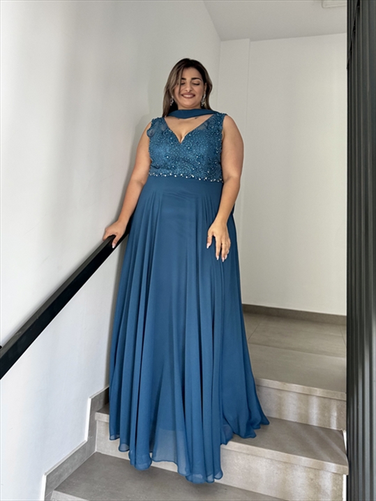 DP2425S.jpg MAXI CHIFFON GOWN DRESS - Image 1