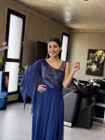MAXI DRESS ONE SHOULDER SLEEVE - Image 7