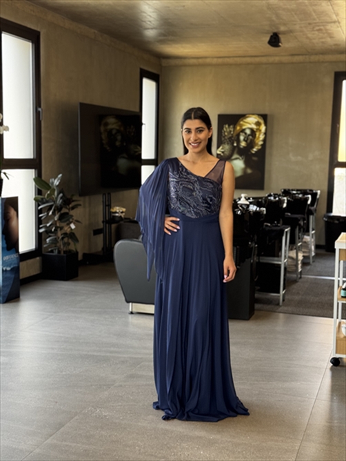 DP3025S.jpg MAXI DRESS ONE SHOULDER SLEEVE - Image 1