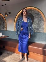 MIDI DRESS SATIN DRAPE - Image 6