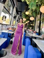 MAXI SATIN RUCHED DRESS