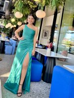 MAXI SATIN DRESS ONE SHOULDER