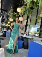 MAXI SATIN DRESS ONE SHOULDER - Image 3