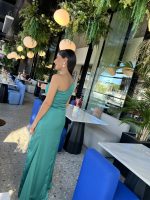 MAXI SATIN DRESS ONE SHOULDER - Image 4