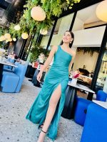 MAXI SATIN DRESS ONE SHOULDER - Image 6