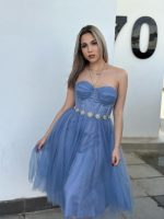 MIDI DRESS TULLE STRAPLESS - Image 6