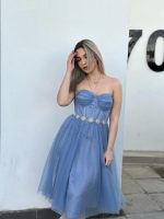 MIDI DRESS TULLE STRAPLESS - Image 8