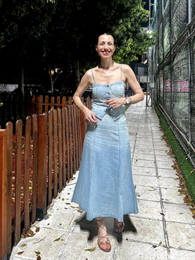 MIDI JEAN SKIRT