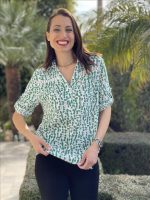 BLOUSE PRINTED CUT WORK DETAIL - Image 2